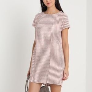 Madewell Stripe Play Button Back Tee Dress